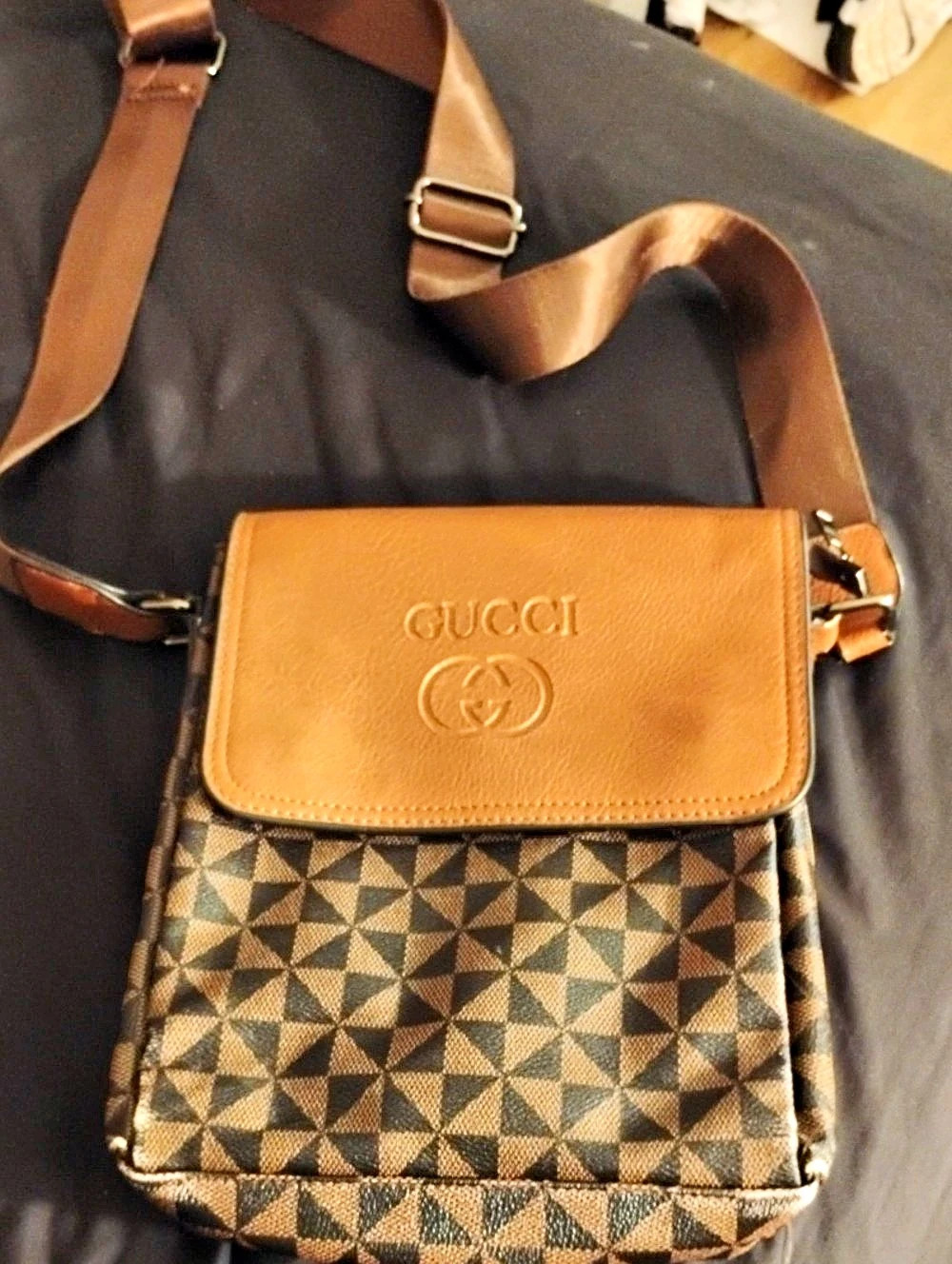 Gucci Geometric Brown & Black Crossbody